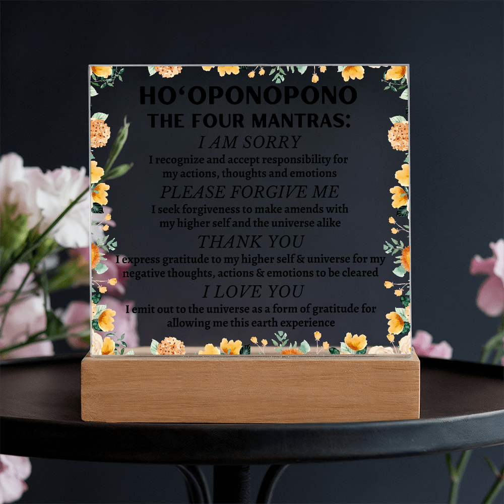 Ho'oponopono Floral Plaque