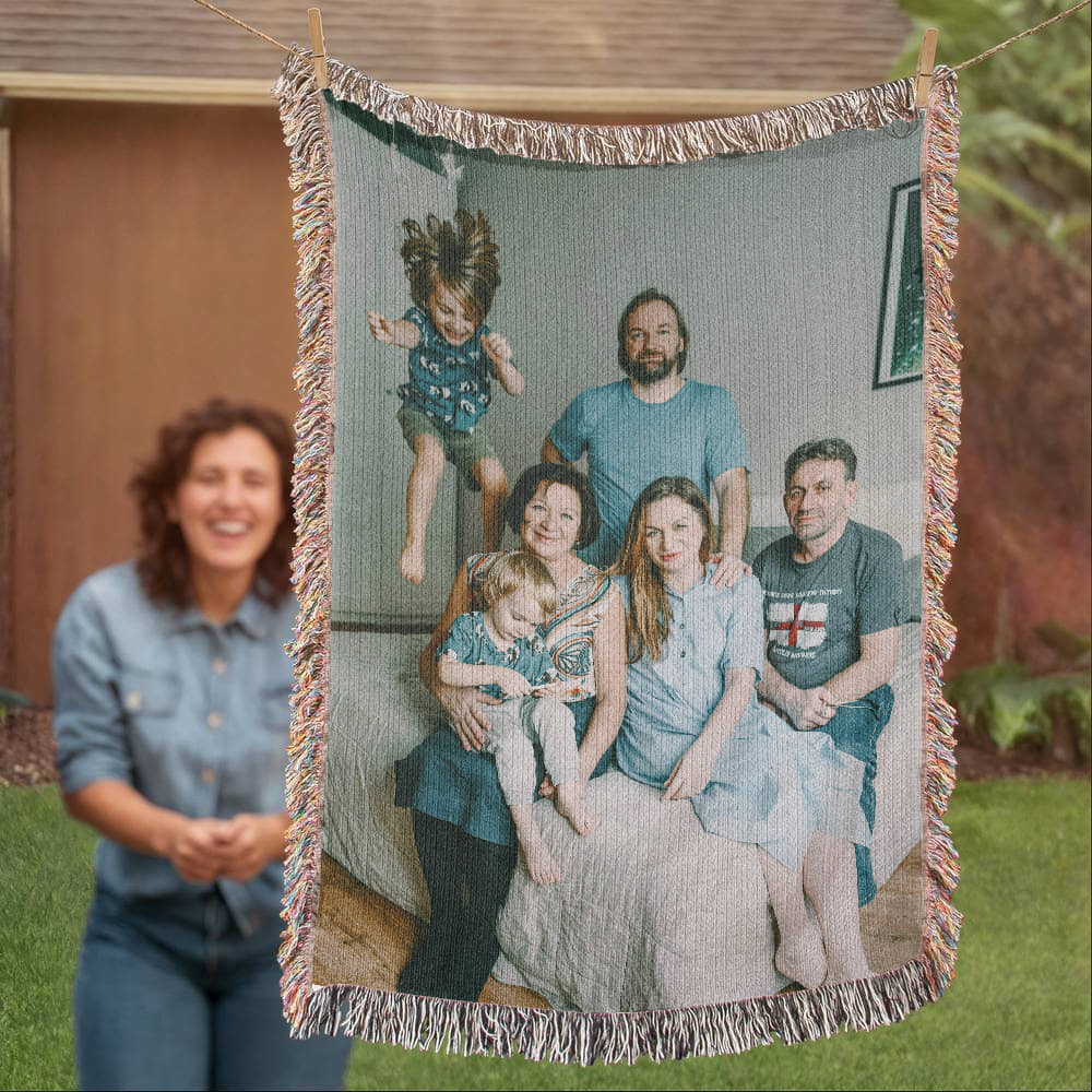 Photo Heirloom Woven Blanket (Portrait)