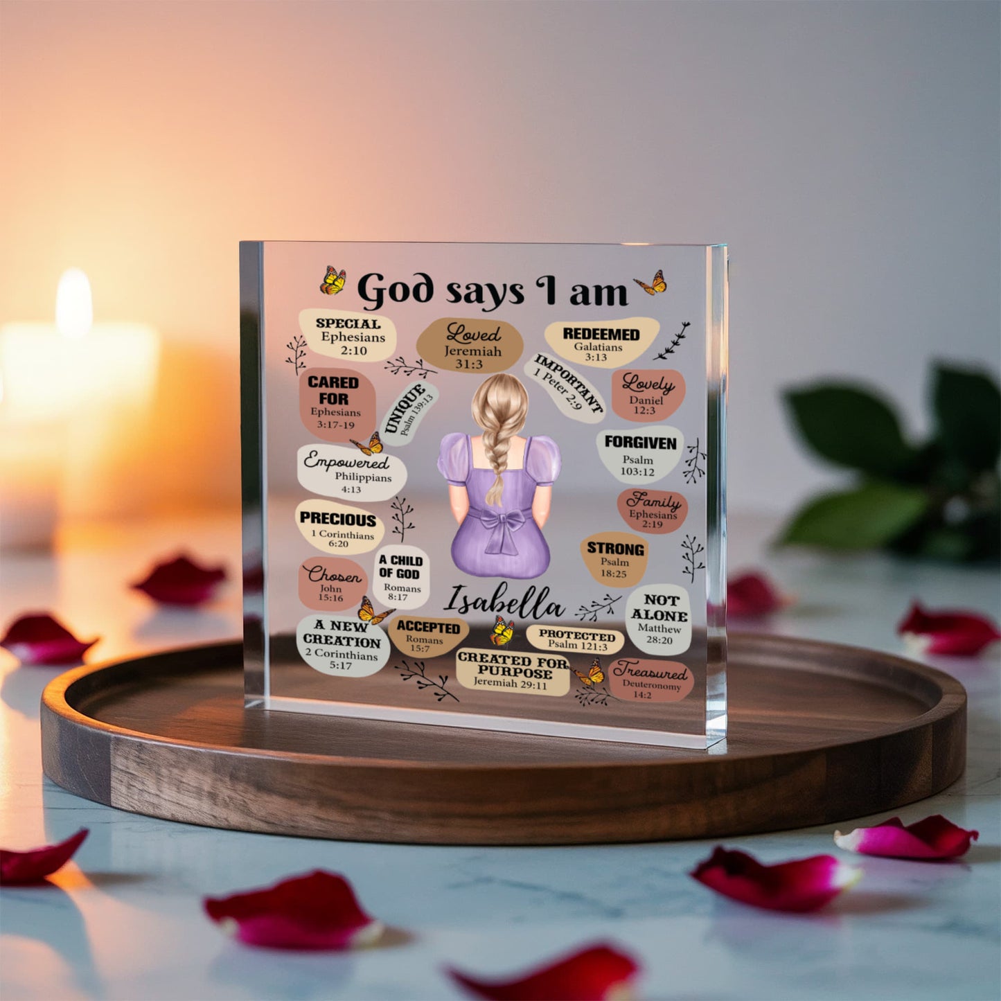 God Says I Am Acrylic Plaque Revised