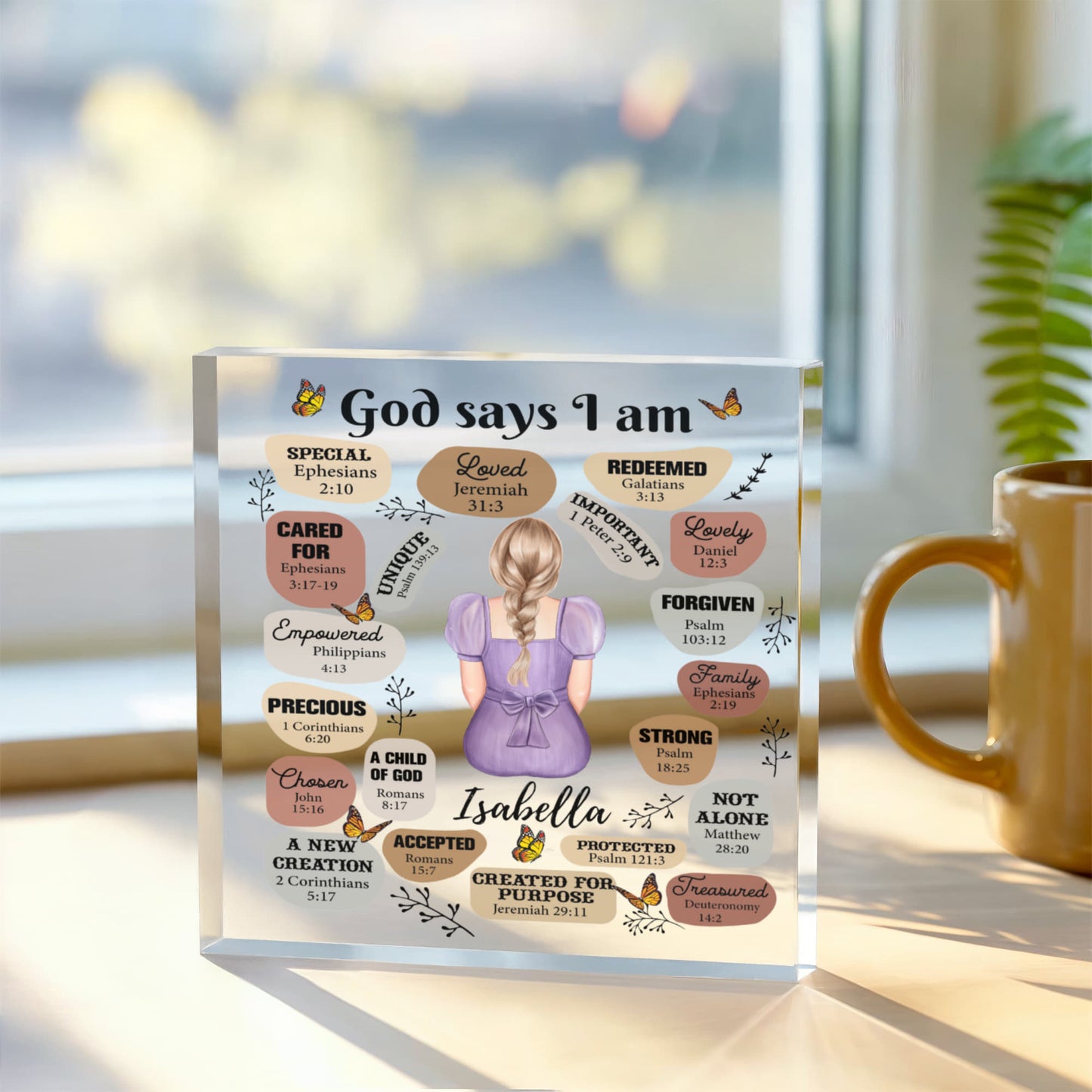 God Says I Am Acrylic Plaque Revised