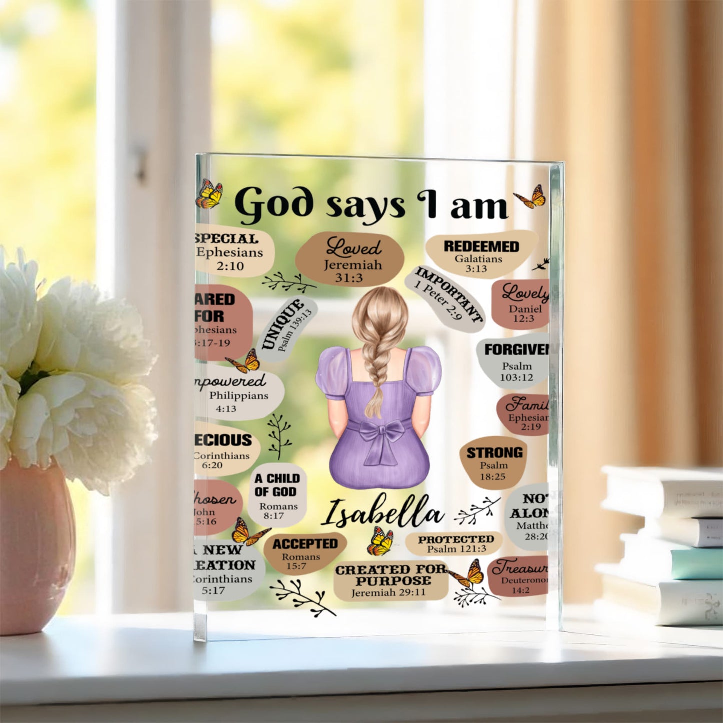 God Says I Am Acrylic Plaque Revised