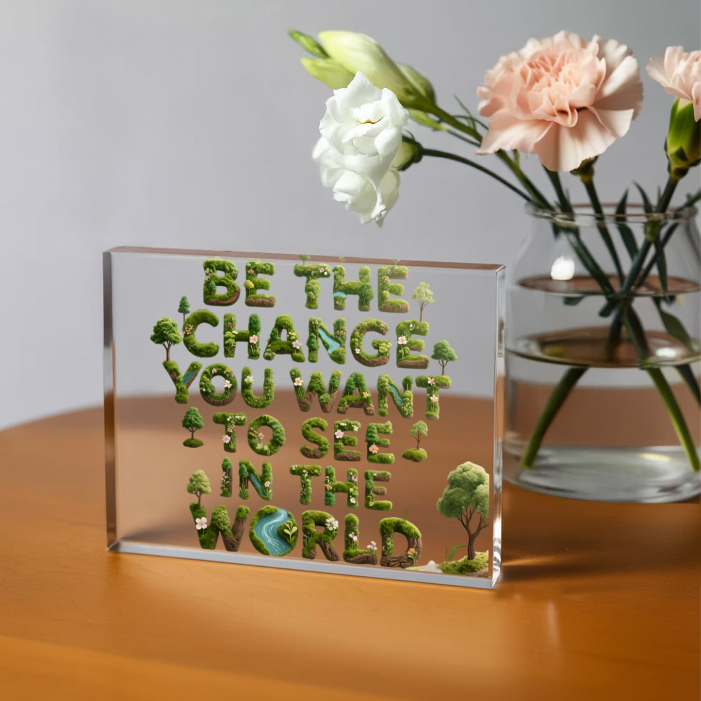 BE THE CHANGE YOU WANT TO SEE IN THE WOLRD PLAQUE