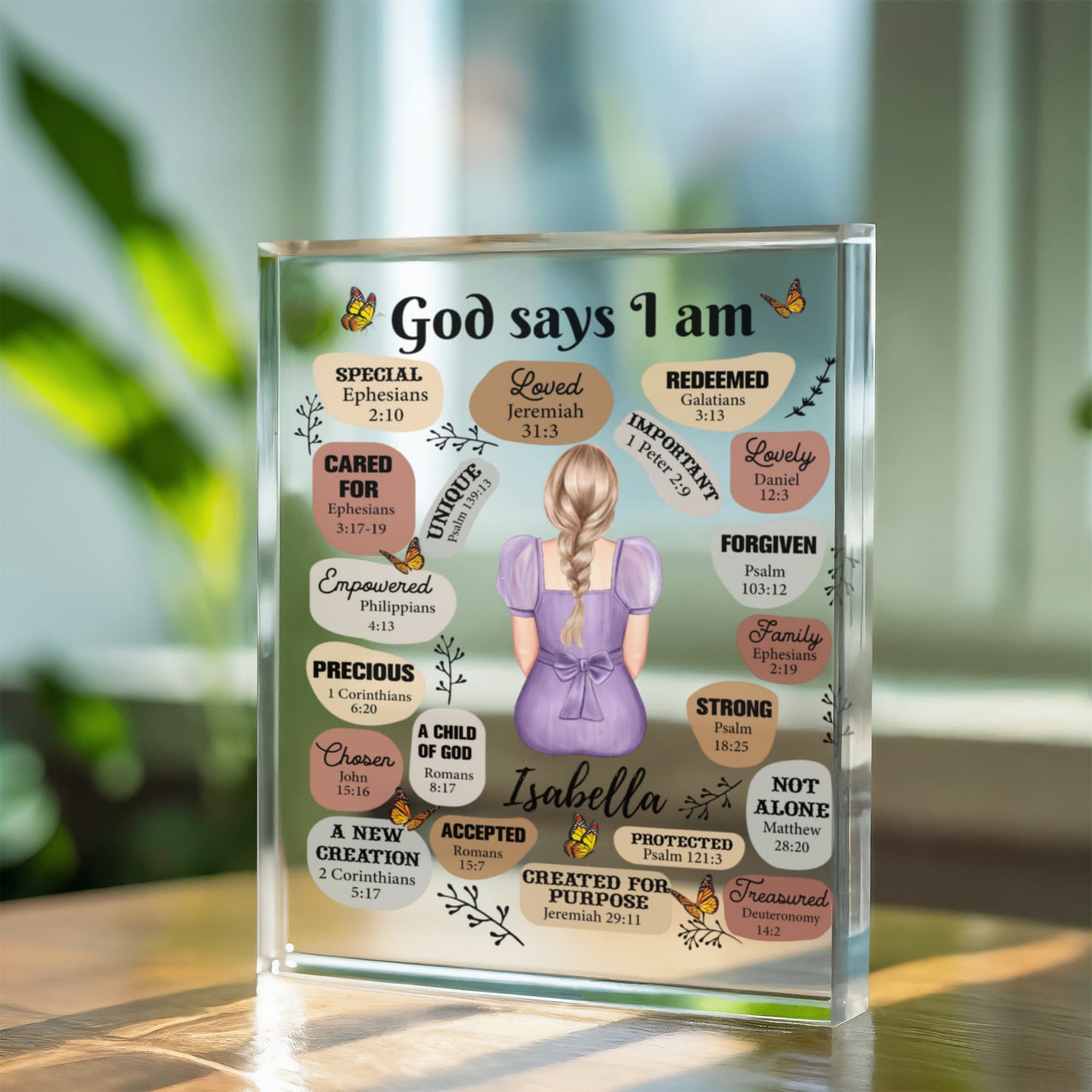 God Says I Am Acrylic Plaque Revised