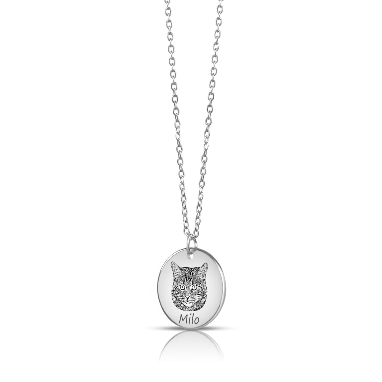 Cat Memorial Portrait Necklace