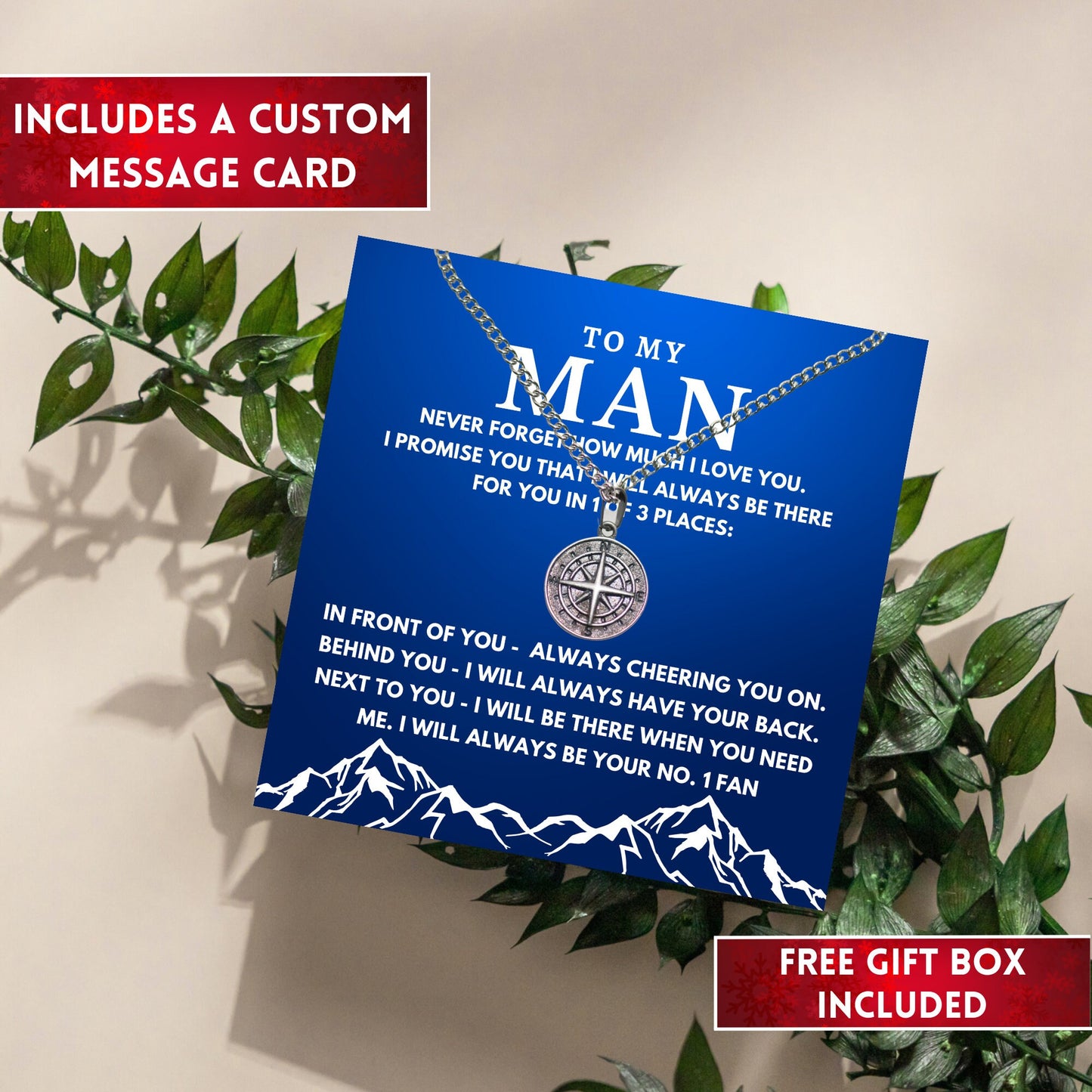 To My Man Mountains Necklace, Meaningful Gifts For Him, Birthday Gifts, Valentines Day Gift For Him, Anniversary Gifts For Couples