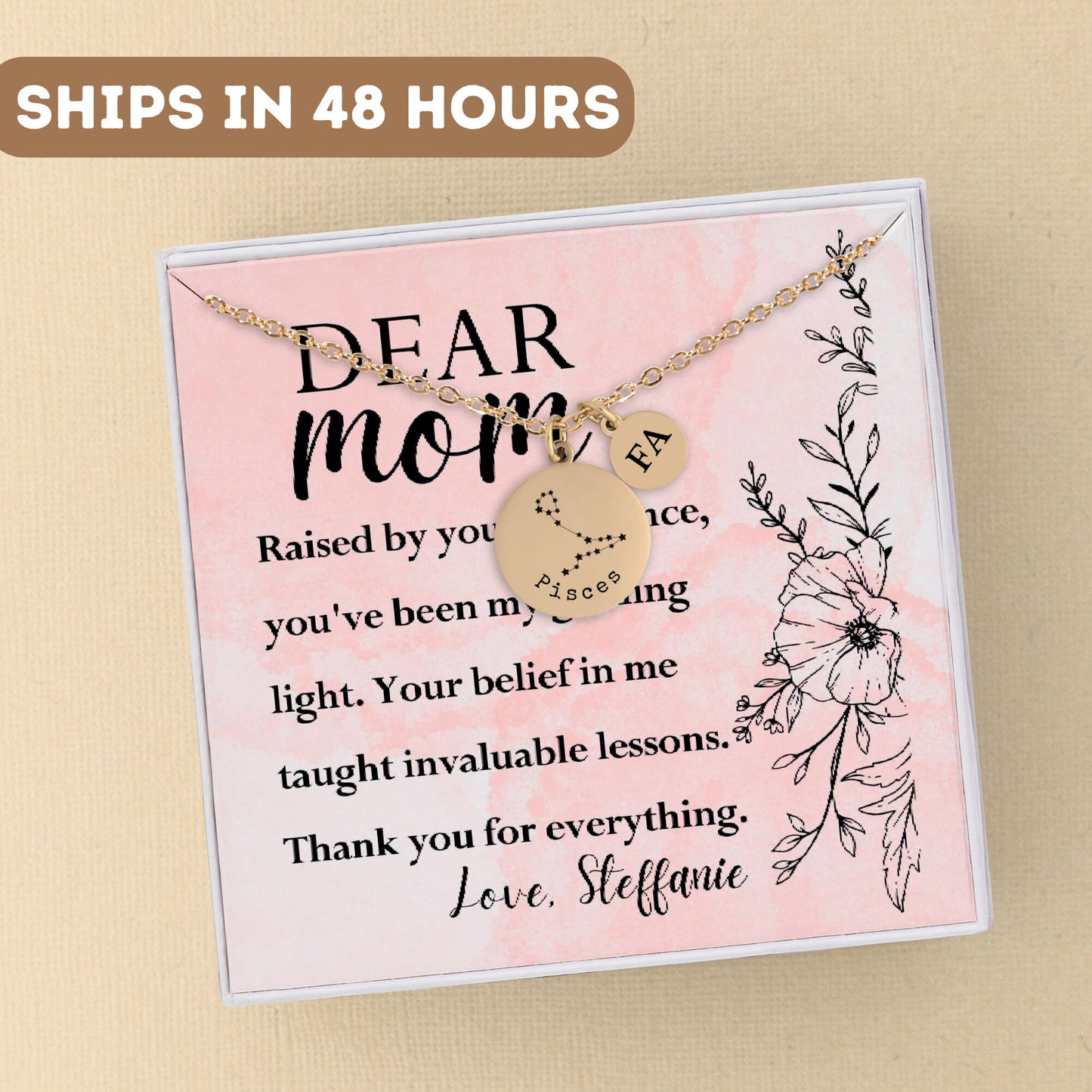 Personalized Necklace for Mom Gift, Zodiac Star Necklace for Mom, Zodiac Sign Necklace, Star Constellation Gift, Mom jewelry, Mom necklace