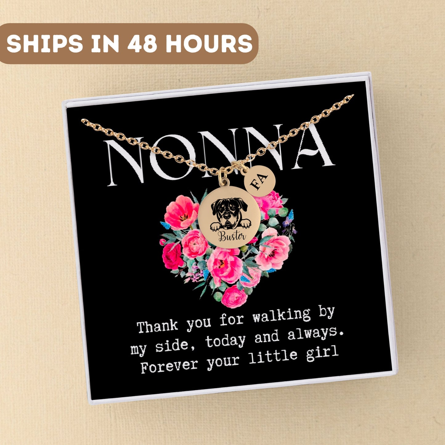 Personalized Necklace for Nonna Nana Grandma Grandmother Grammy Mom Mother Gram Nona, dog mom necklace, Dog Mom Necklace, Dog Lover Gift
