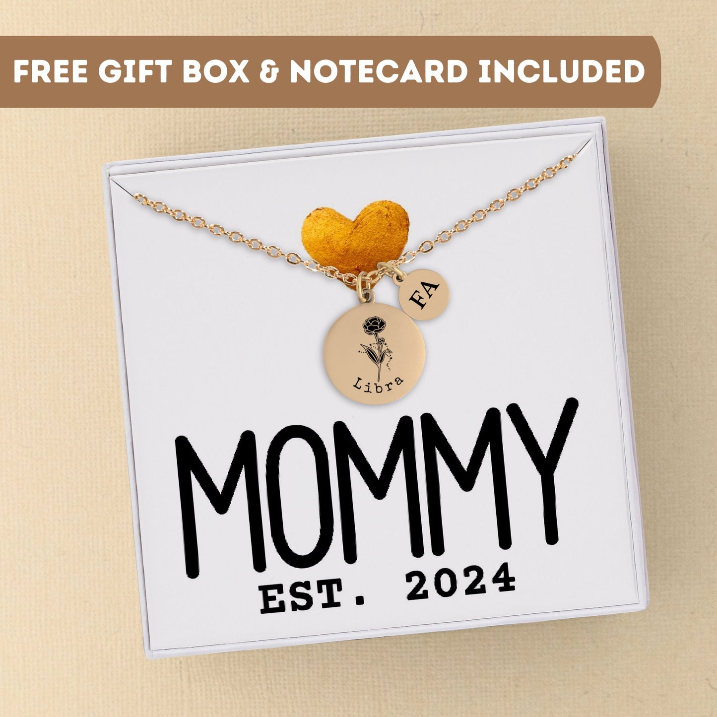 Mommy Est 2024 Celestial Constellation Necklace, Zodiac Coin Necklace, Astrology Jewelry, Scorpio Zodiac Necklace, Taurus Gifts For Her