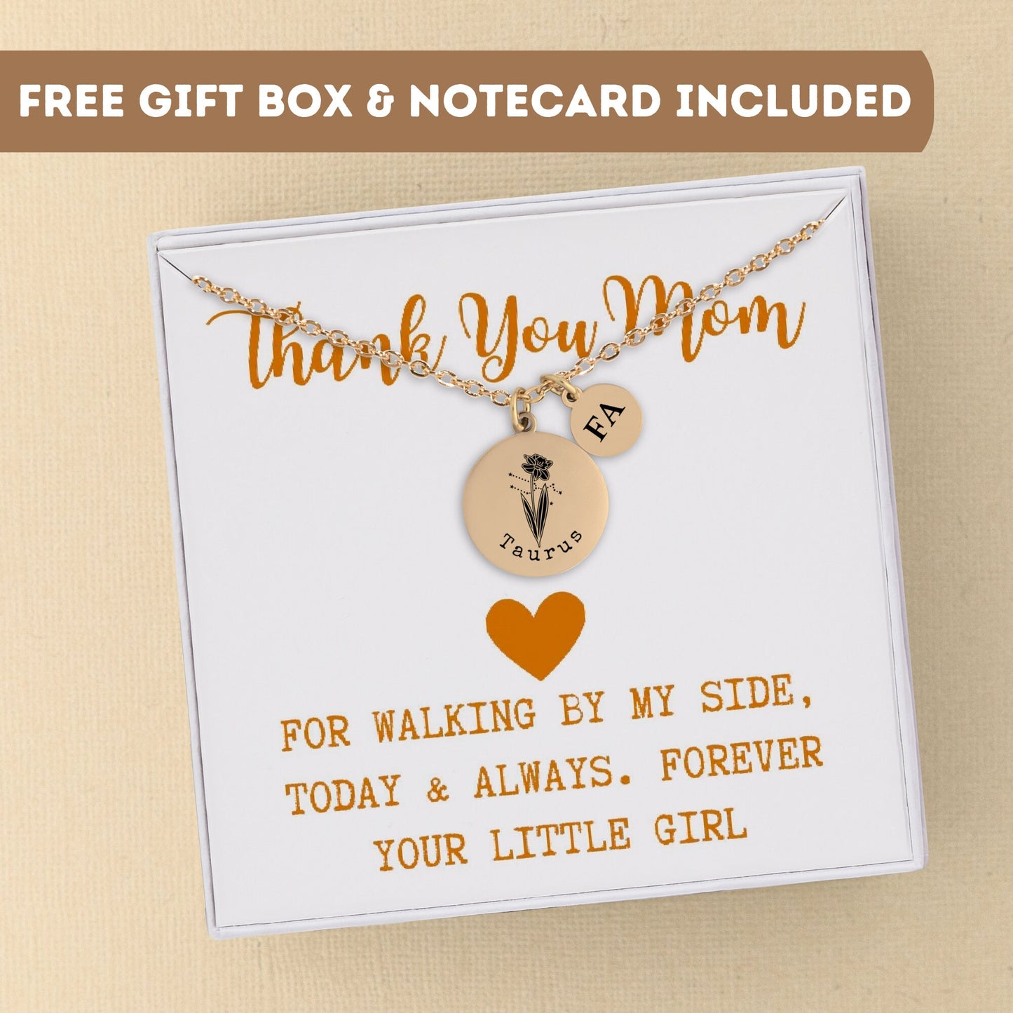 Personalized Birthflower Necklace For Mom, Disc Necklace, Birth Flower Necklace, Zodiac Necklace, Constellation Charm, Astrology Jewelry