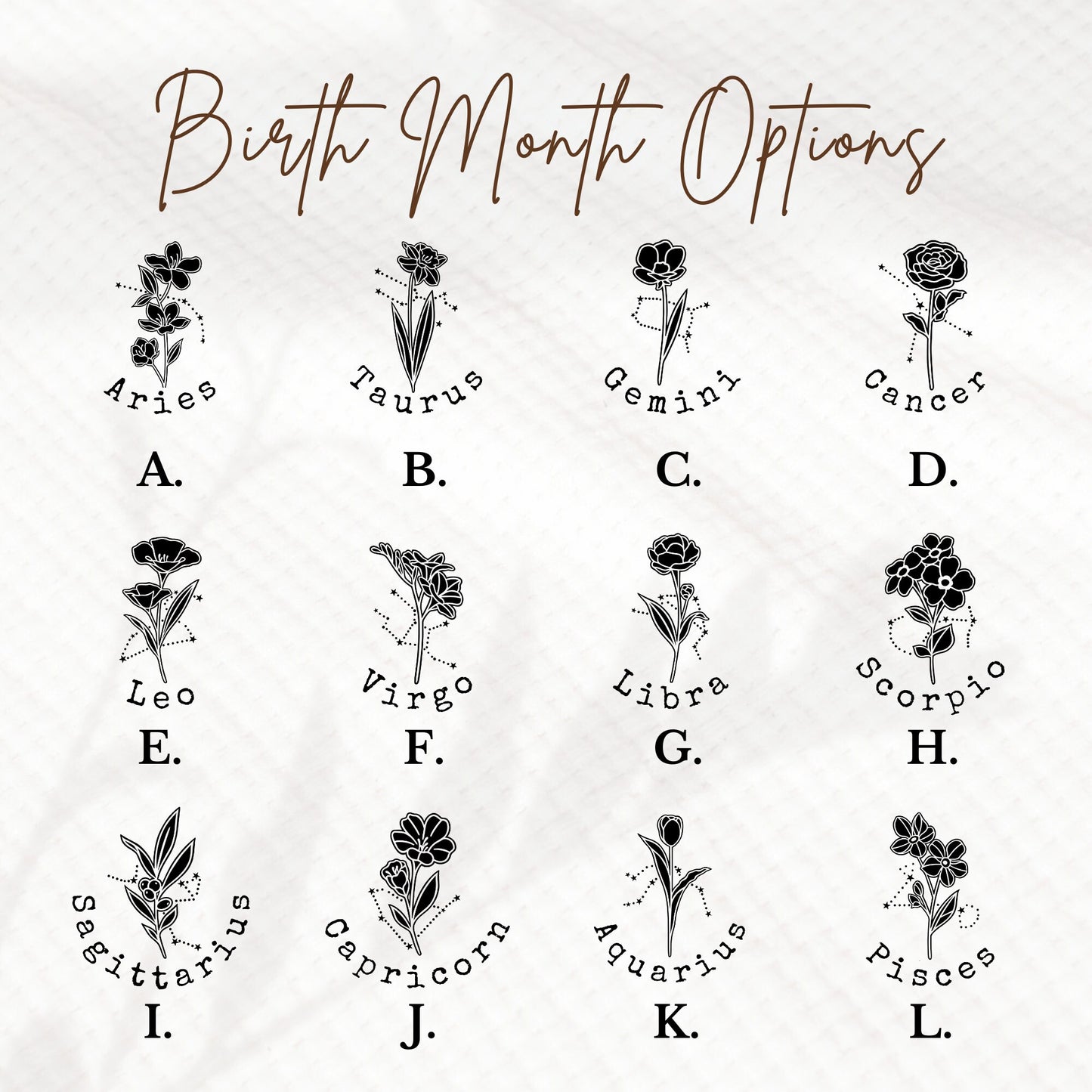 Personalized Funny Gardening Birthflower Necklace For Mom Mama, Multiple Birth Flower Necklace, Zodiac Flower Necklace, Constellation Charm
