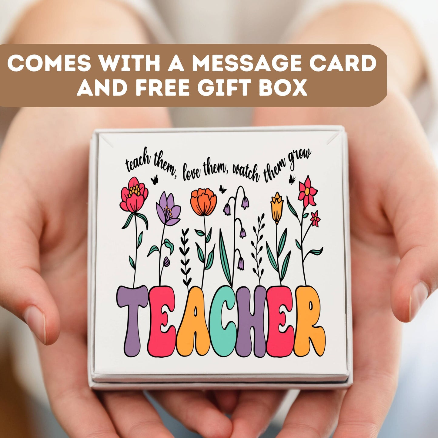 Personalized Teacher Necklace Gift, Thank You Teacher Necklace, Teacher Pendant, Teacher Appreciation Gift, Teacher Charm, Teacher Jewelry