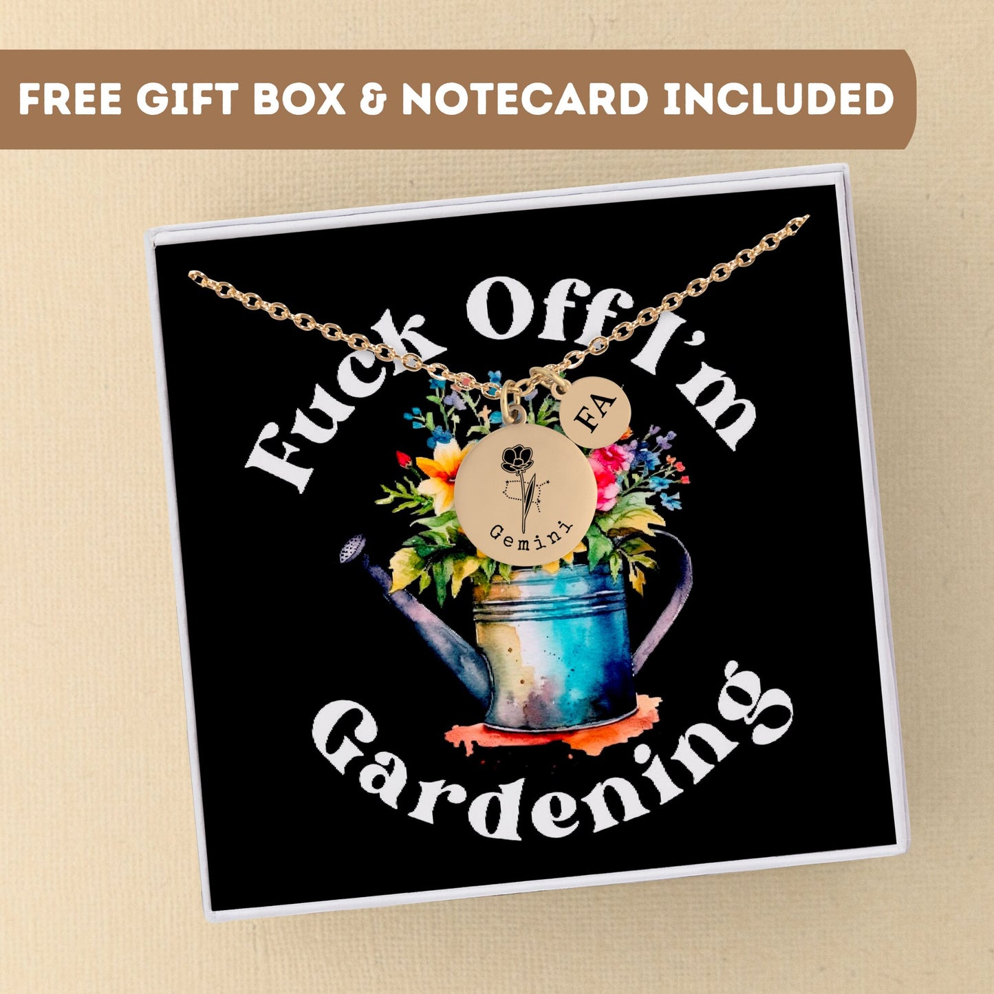 Personalized Funny Gardening Birthflower Necklace For Mom Mama, Multiple Birth Flower Necklace, Zodiac Flower Necklace, Constellation Charm