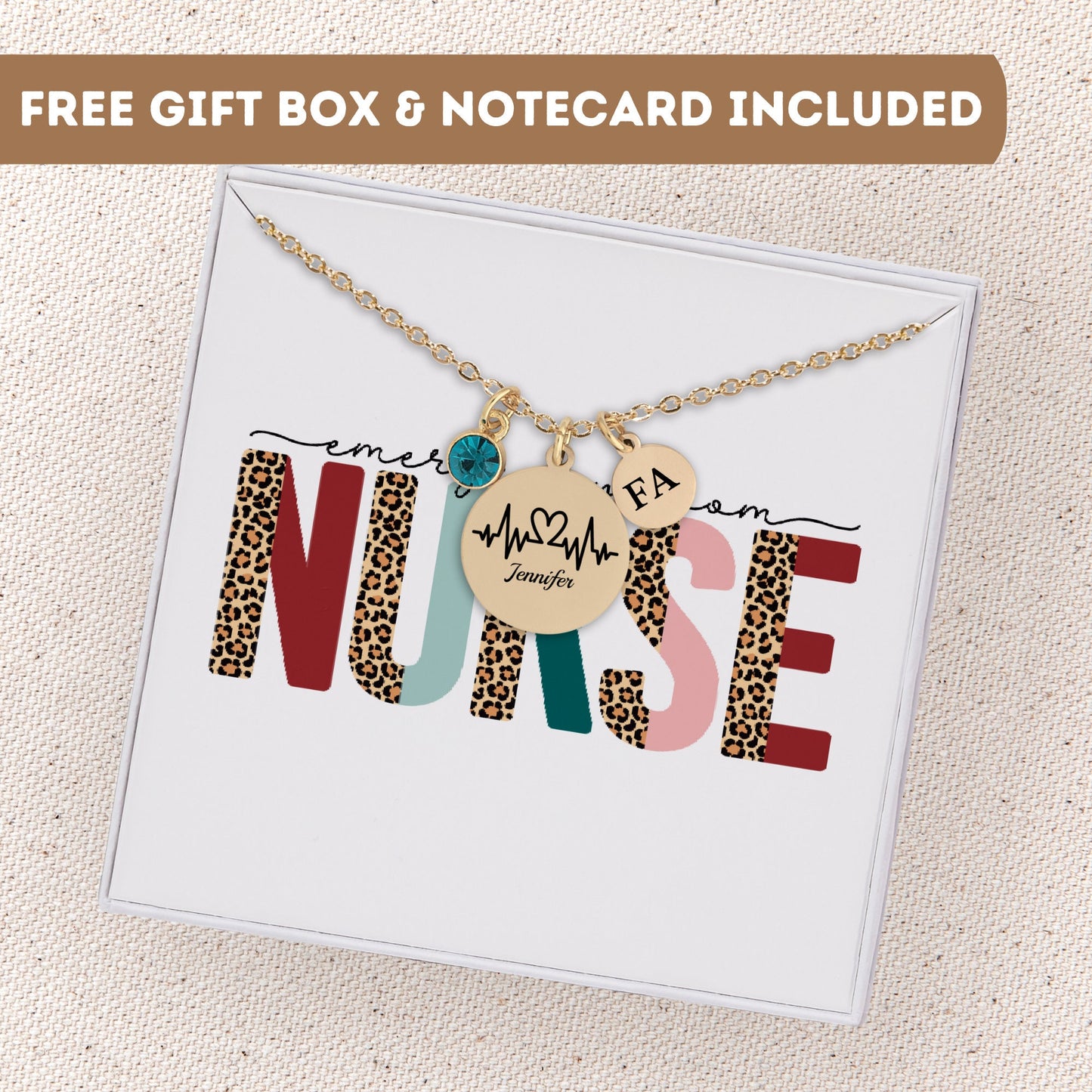 Emergency Room Nurse Necklace, Emergency Nurse Necklace Gift, Rn Gifts, Nurse Pendant, Nurse Jewelry, Nursing Student, Nurse Charm Necklace