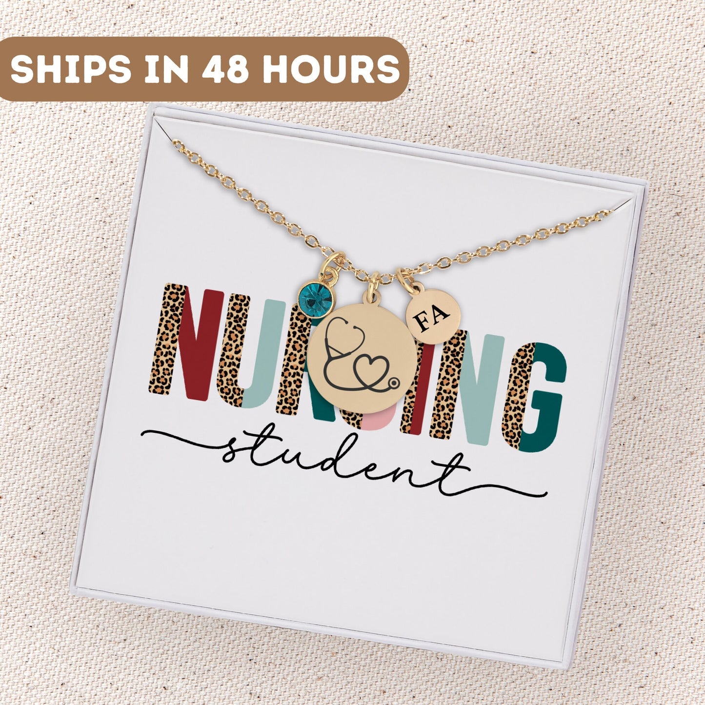 Nursing Student Necklace, Gift For Nursing Student, Medical Students Charm, Medical Student Graduation, Stethoscope Charm, Nurse Pendant