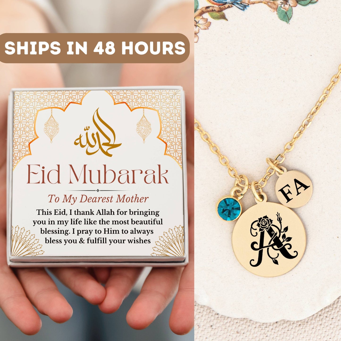 Personalized Eid Gifts For Mother, Eid Al-Adha Gift, Islamic Gift, Muslim Gifts, Islamic Jewelry, Arabic Pendant, Muslim Necklace