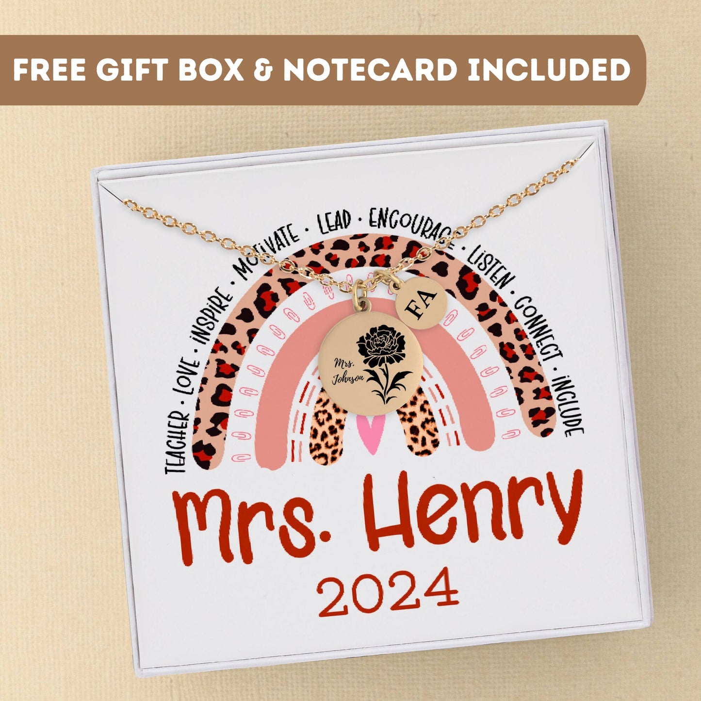 Personalized Teacher Necklace Gift, Best Teacher Gift Idea, Gifts For Teacher, Teacher Appreciation Gifts, Teacher Charm, Teacher Pendant