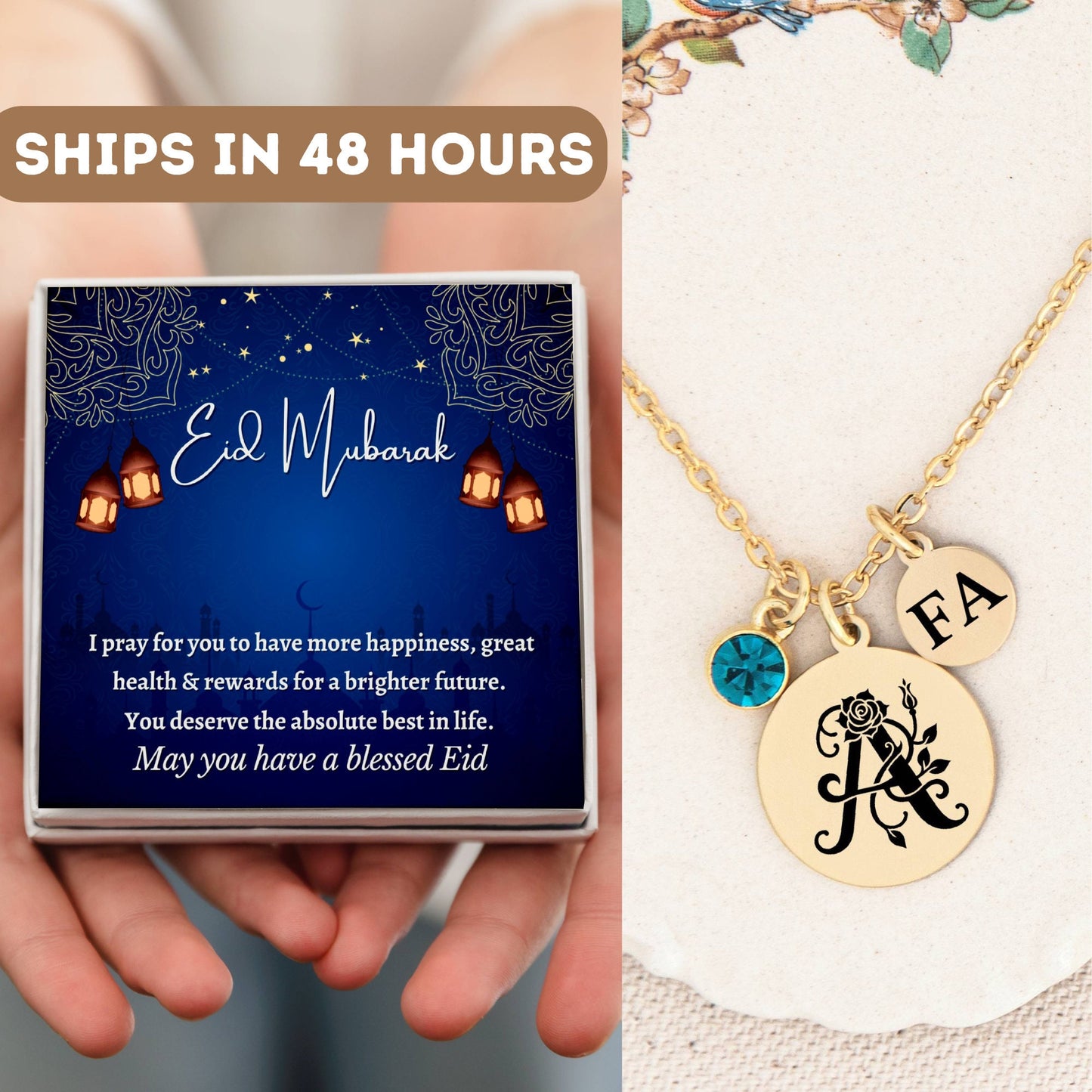 Personalized Eid Gifts For Women, Eid Mubarak Gifts, Islamic Gift, Muslim Gifts, Islamic Jewelry, Arabic Necklace, Arabic Jewelry