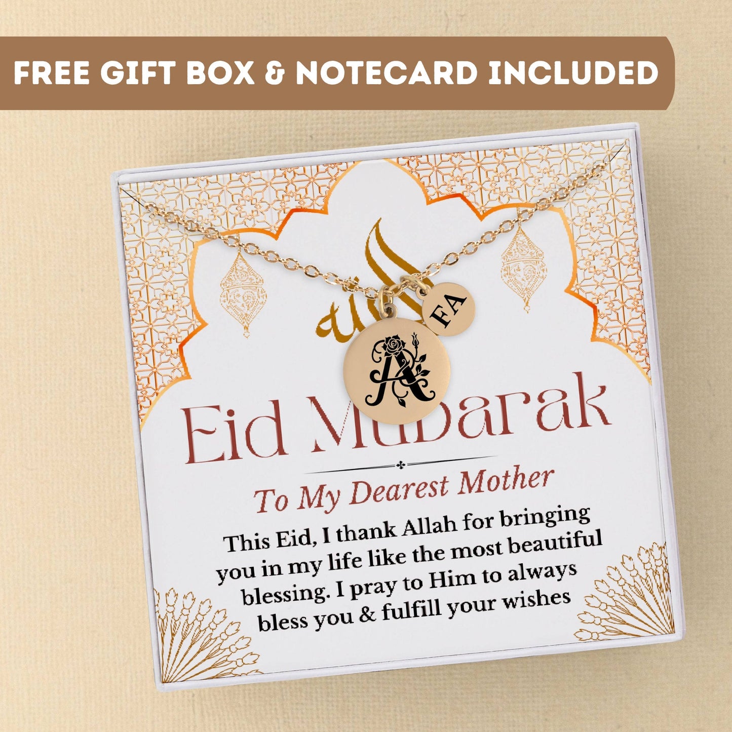 Personalized Eid Gifts For Mother, Eid Al-Adha Gift, Islamic Gift, Muslim Gifts, Islamic Jewelry, Arabic Pendant, Muslim Necklace
