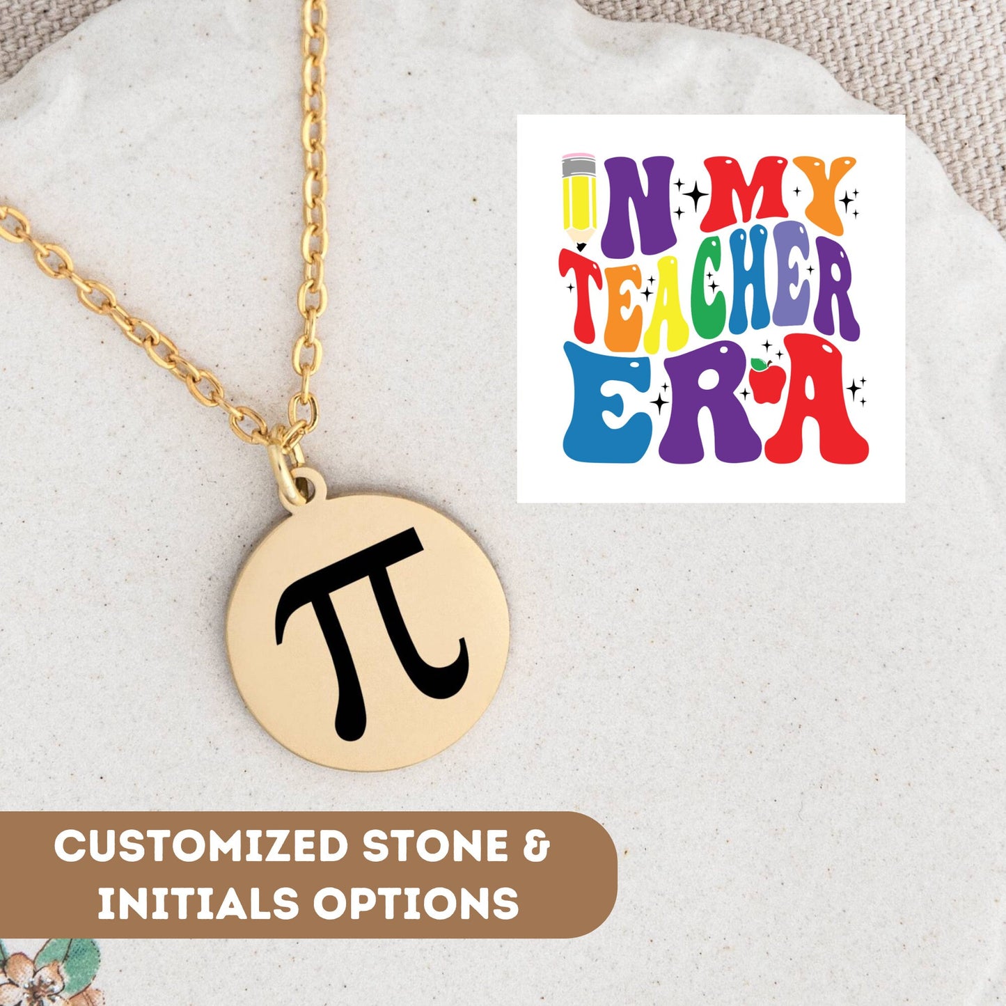 Personalized Teacher Necklace Gift, In My Teacher Era Necklace, Teacher Gift, Teacher Appreciation Gifts, Teacher Pendant, Teacher Charms