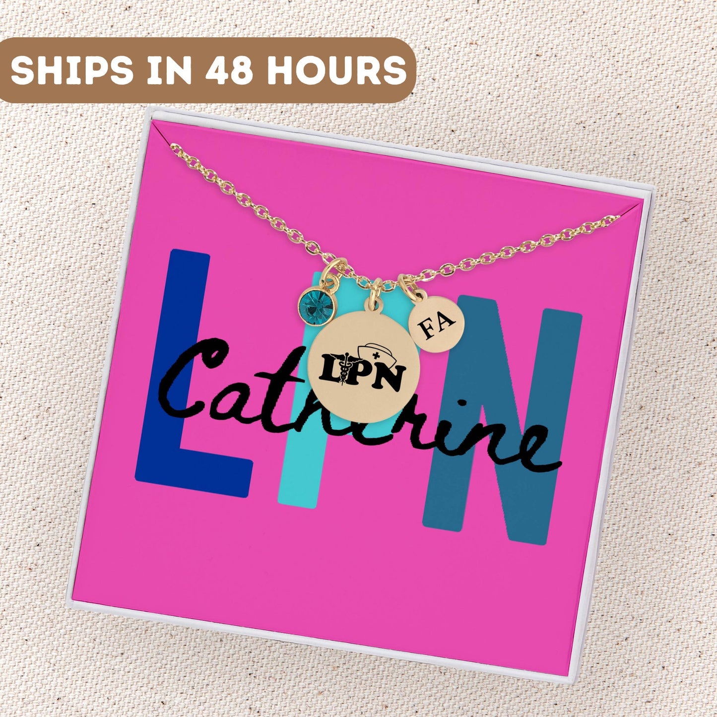 Personalized Licensed Practical Nurse Necklace, Lpn Necklace, Lpn Pendant, Lpn Charm Gift, Gift For LPN, Necklace For LPN, LPN Thank You