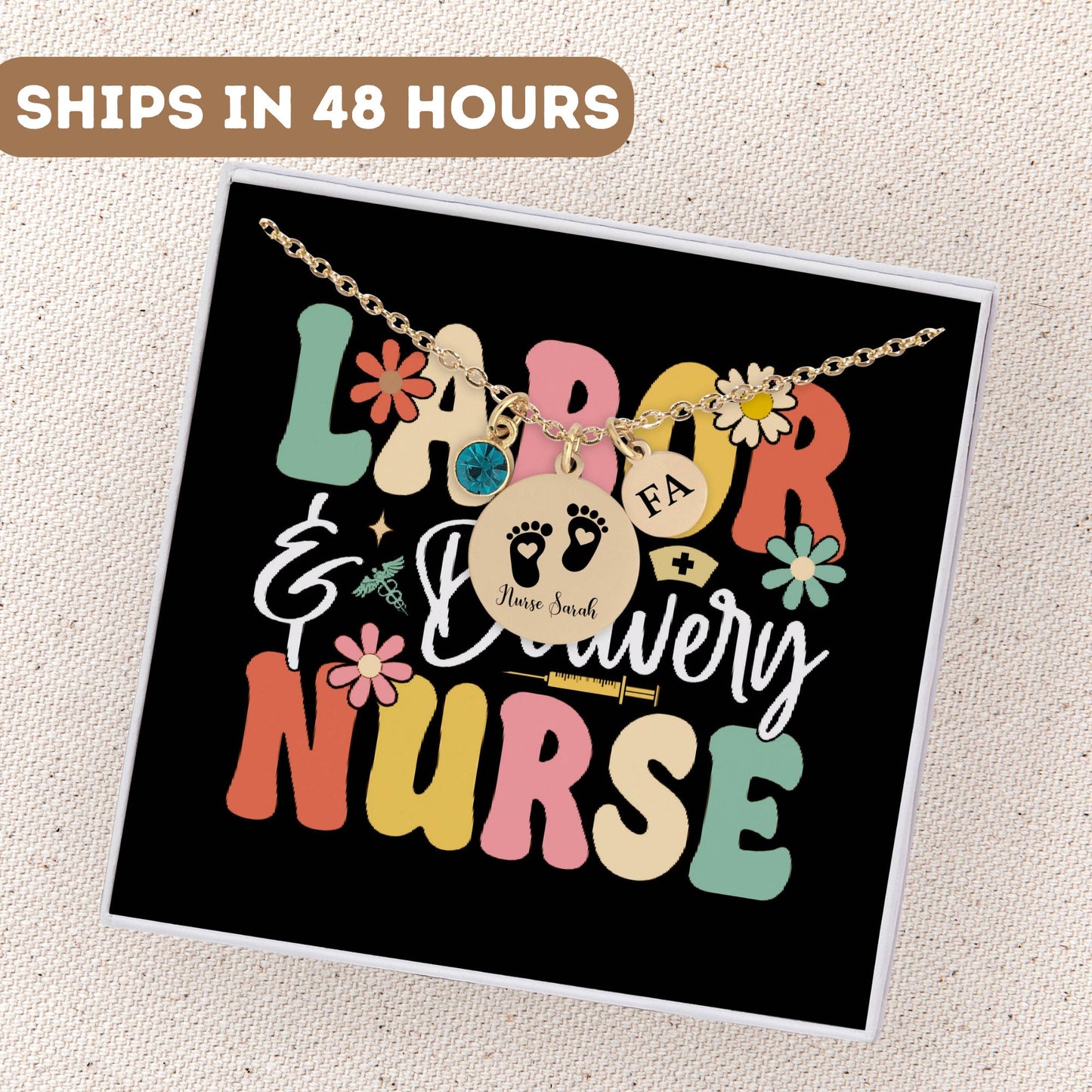Personalized Labor And Delivery Nurse Necklace, Baby Delivery Nurse Appreciation, Maternity Nurse Pendant, Delivery Nurse Charm, Labor Nurse