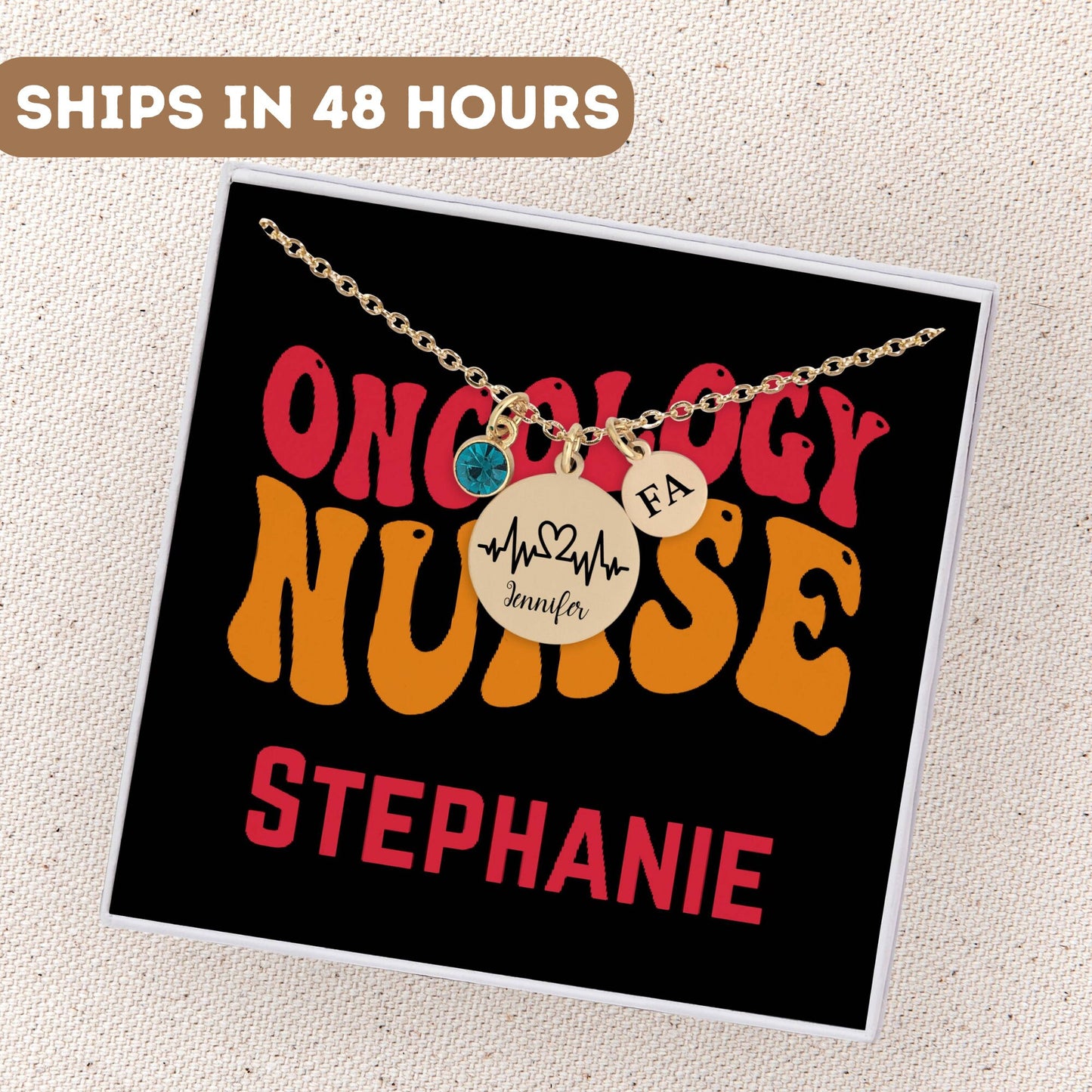 Personalized Oncology Necklace Gift, Cancer Nurse Gift, Oncology Pendant, Oncology Charm, Gift For Cancer Nurse, Necklace For Oncology Nurse
