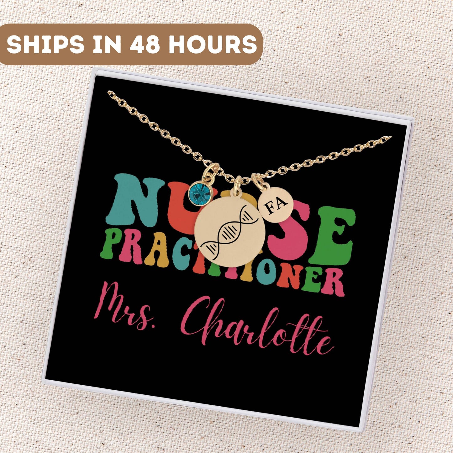 Personalized Nurse Practitioner Necklace, NP Necklace, Nurse Practitioner Pendant, Np Charm Gift, Gift For Np, Necklace For NP, NP Thank You