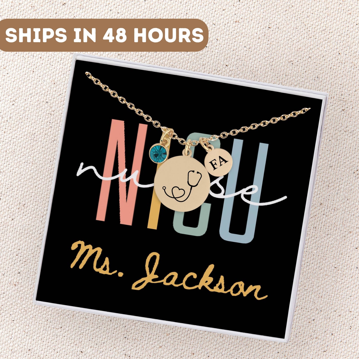 Personalized NICU Nurse Necklace, NICU Nurse Appreciation, Nicu Nurse Pendant, Nicu Nurse Charm Gift, Gift For Nicu Nurse, NICU Nurse Gift