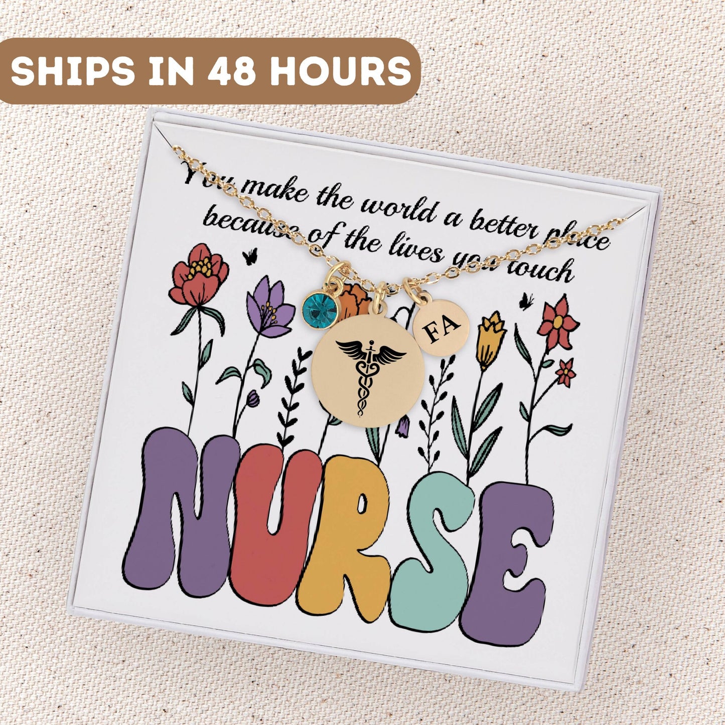 Personalized Nurse Necklace, Nurse Stethoscope Charm, Nurse Gift, Floral Nurse Gift, Nurse Graduation, Necklace For Nurses, Nurse Pendant