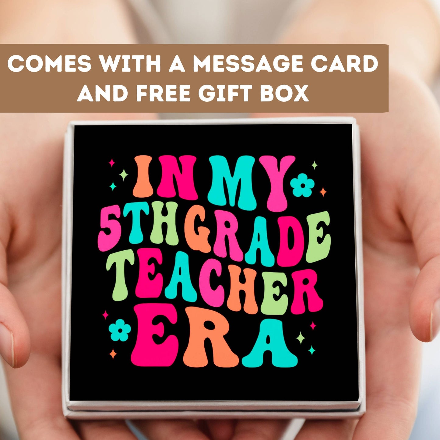 Fifth Grade Teacher Necklace, 5th Grade Teacher Pendant, 5th Grade Teacher Appreciation, 5th Grade Teacher Charm, 5th Grade Best Teacher