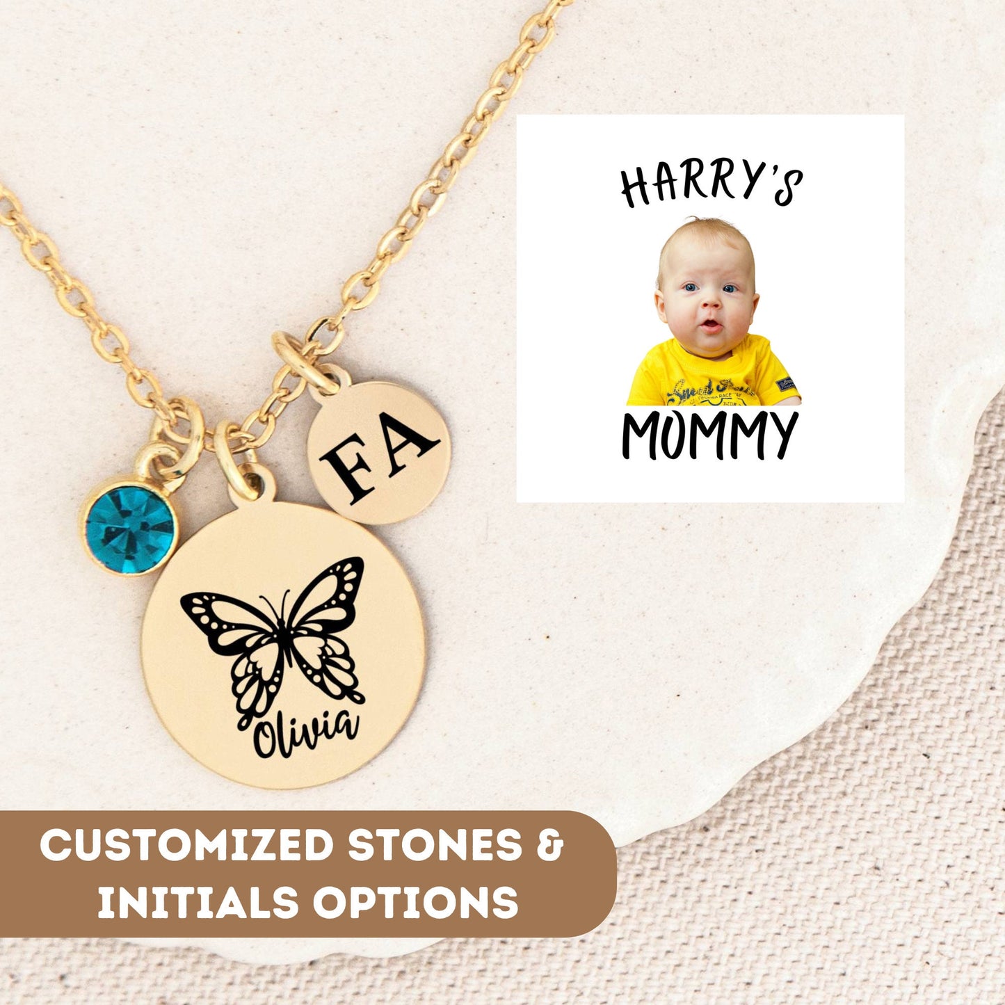Personalized Baby Mom Necklace Gift, Baby Mom Gift, Mom jewelry, Mom gift, Mom necklace, Mama necklace gold, Mama necklace with kids names