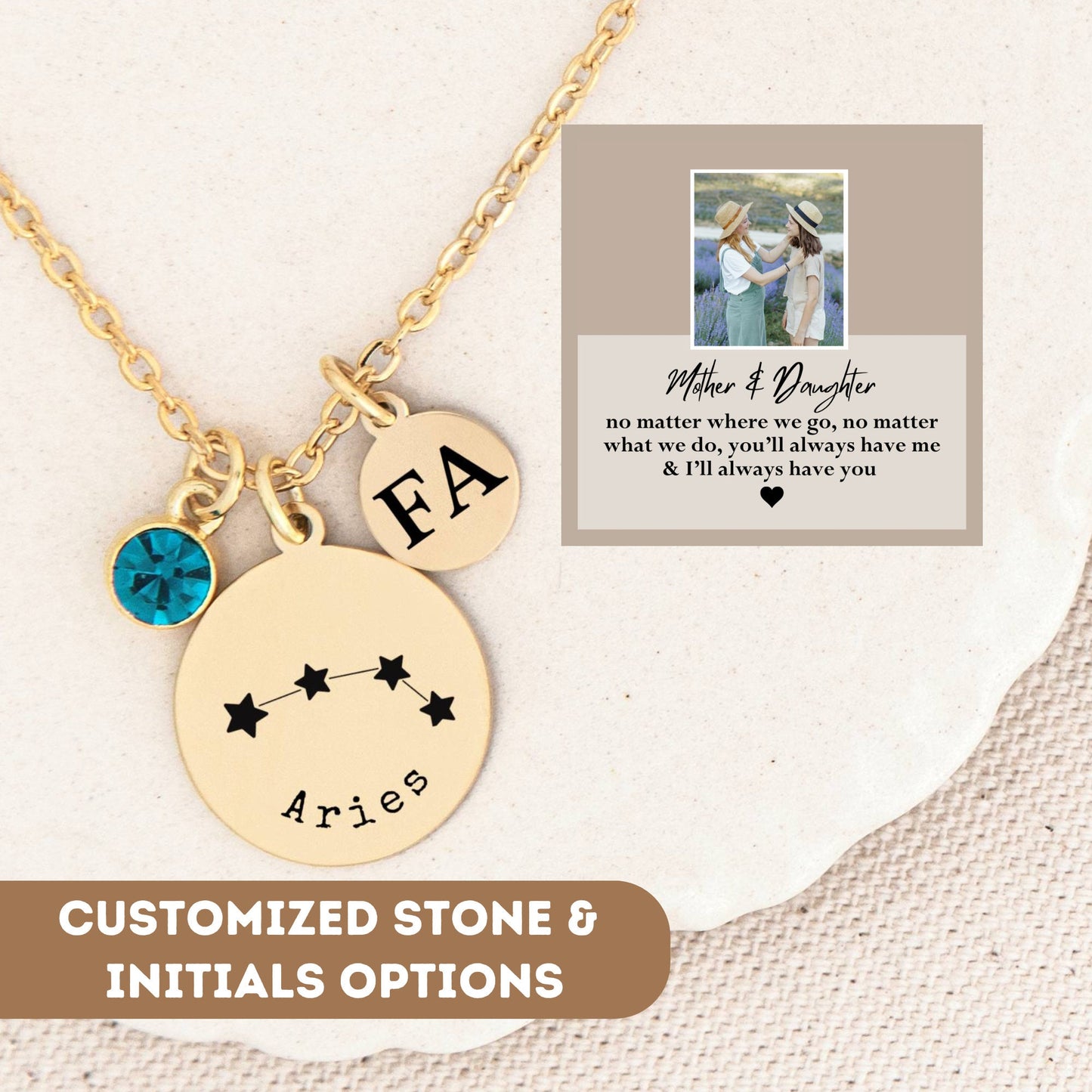 Personalized Necklace For Mom Gift, Zodiac Star Necklace For Mom, Zodiac Sign Necklace, Star Constellation Gift, Mom Jewelry, Mom Necklace