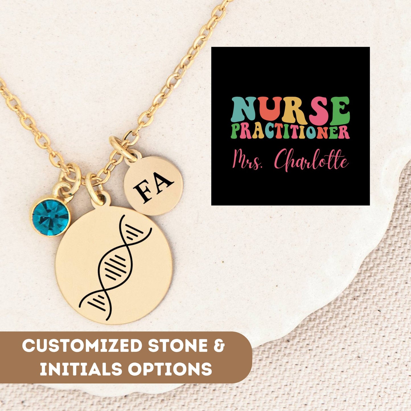 Personalized Nurse Practitioner Necklace, NP Necklace, Nurse Practitioner Pendant, Np Charm Gift, Gift For Np, Necklace For NP, NP Thank You
