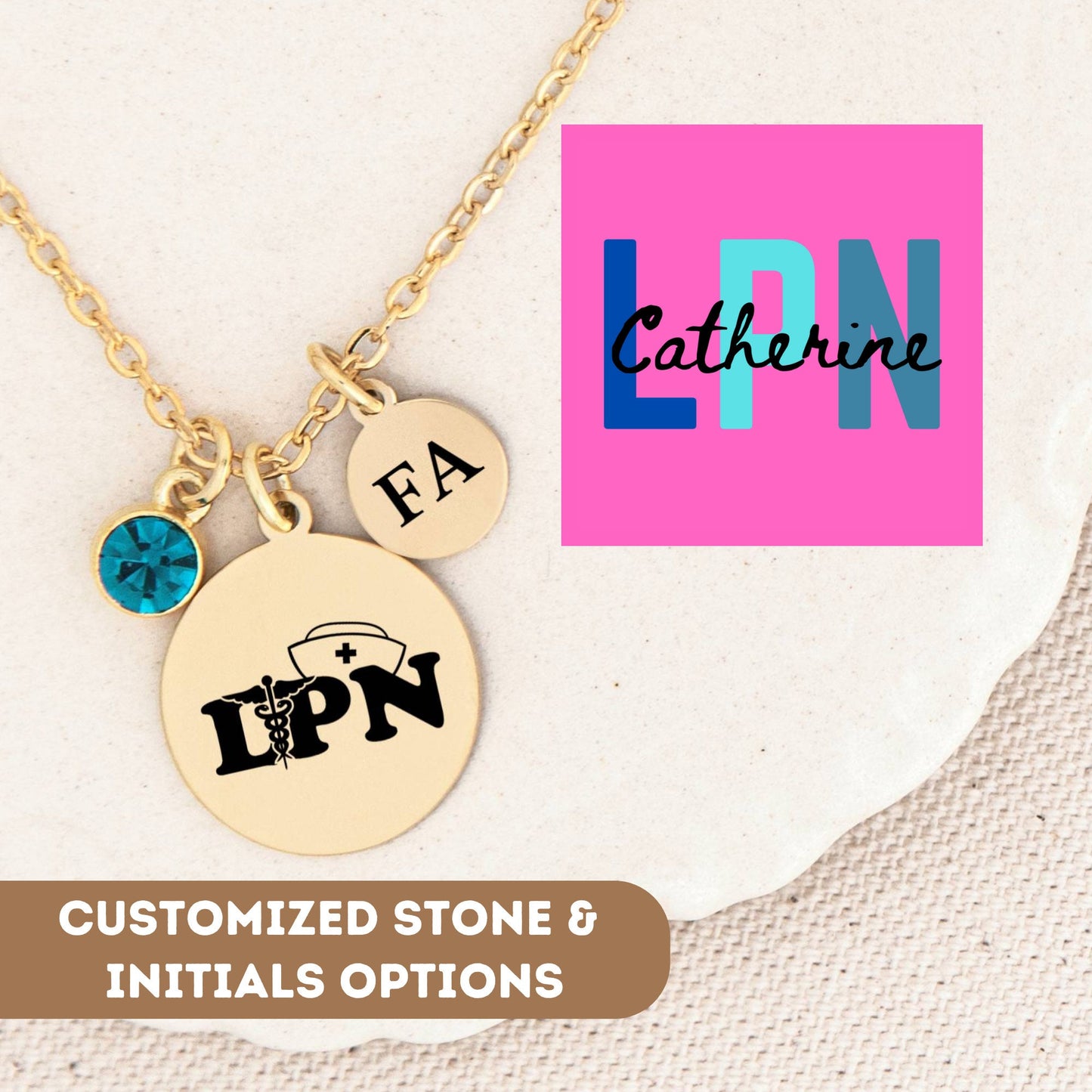 Personalized Licensed Practical Nurse Necklace, Lpn Necklace, Lpn Pendant, Lpn Charm Gift, Gift For LPN, Necklace For LPN, LPN Thank You