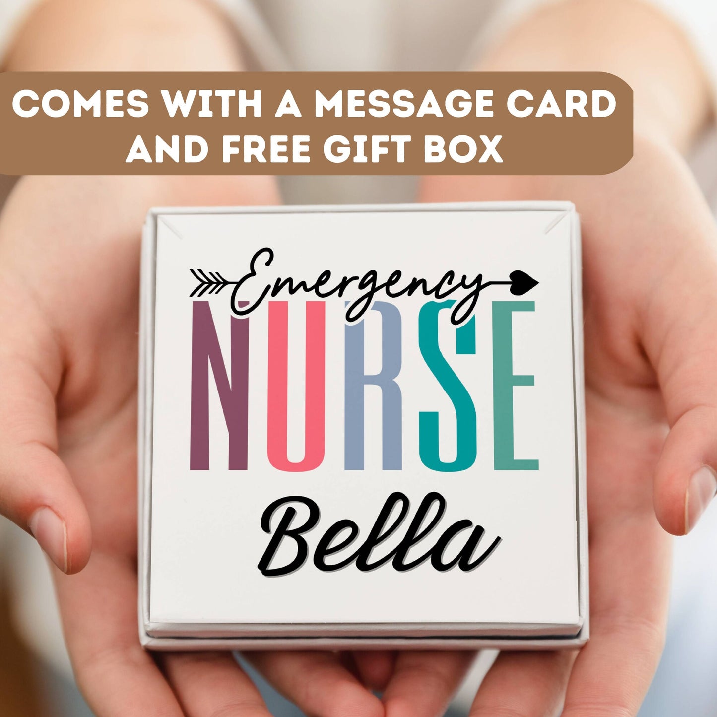 Personalized Emergency Necklace Gift, ER Nurse Gift, Emergency Nurse Pendant, Er Nurse Charm, ER Nurse Thank You, ER Nurse Appreciation