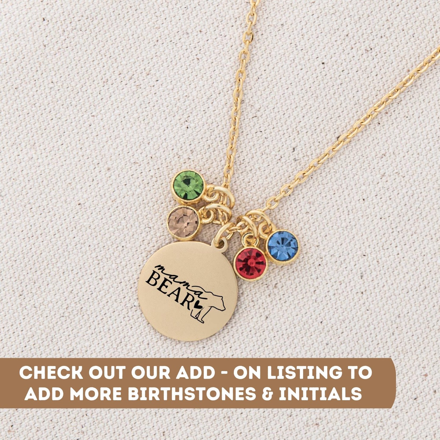 Personalized Mama Bear Necklace, Mama Bear Jewelry, Mama Bear Gift, Mama Bear Pendant Necklace, Mama Bear Charm, Mama Necklace, Dainty Bear