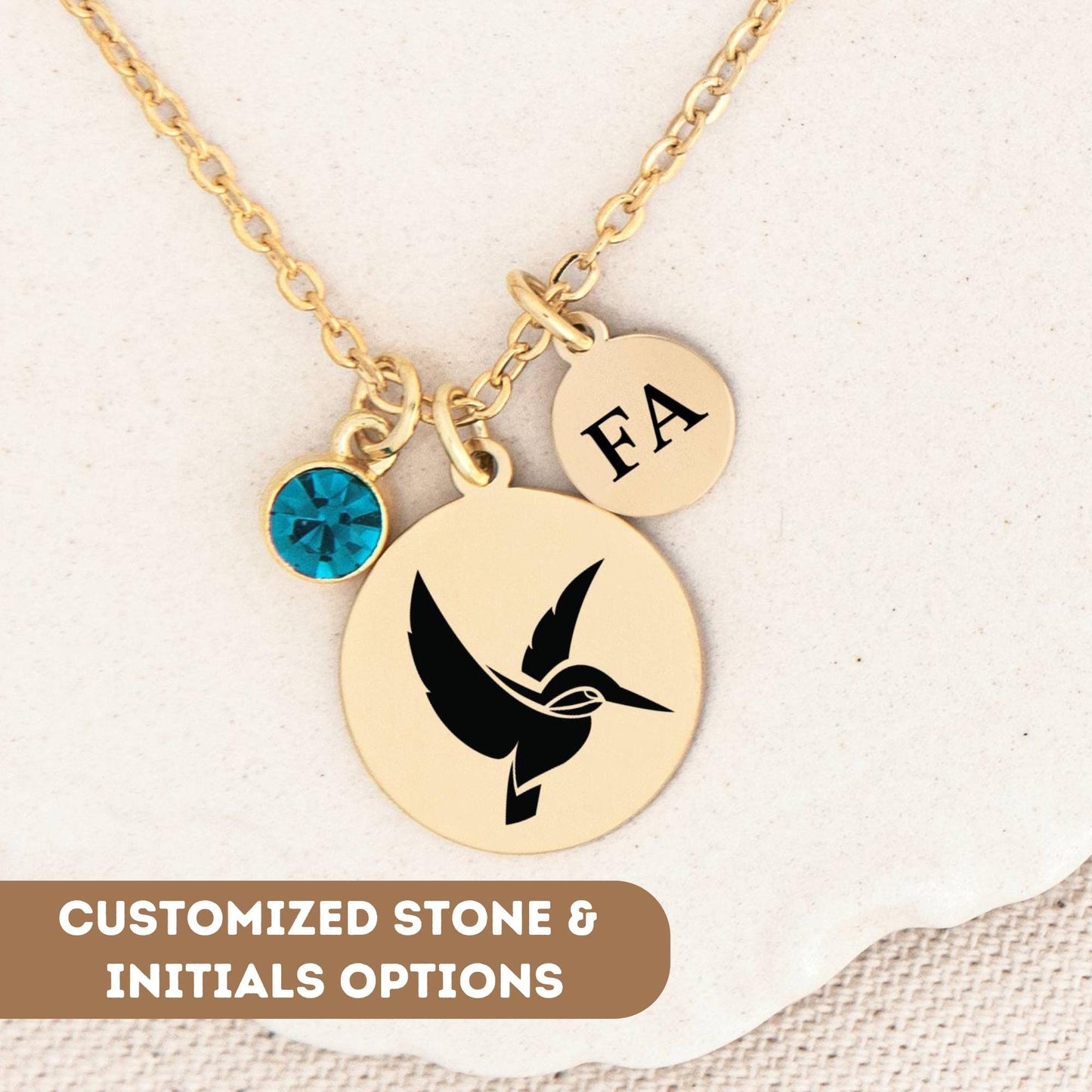 Personalized Kingfisher Necklace, King fisher Necklace, Kingfisher Jewelry, Little Kingfisher Charm Gift, Tiny Kingfisher Pendant Necklace