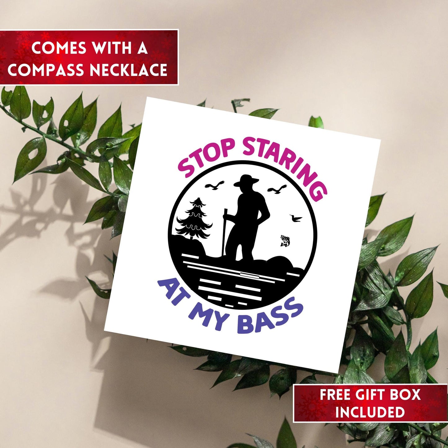 Compass Necklace For Men, Funny Fishing Gift, Custom Fathers Day Gift, North Star Pendant, Personalized Gift For Dad