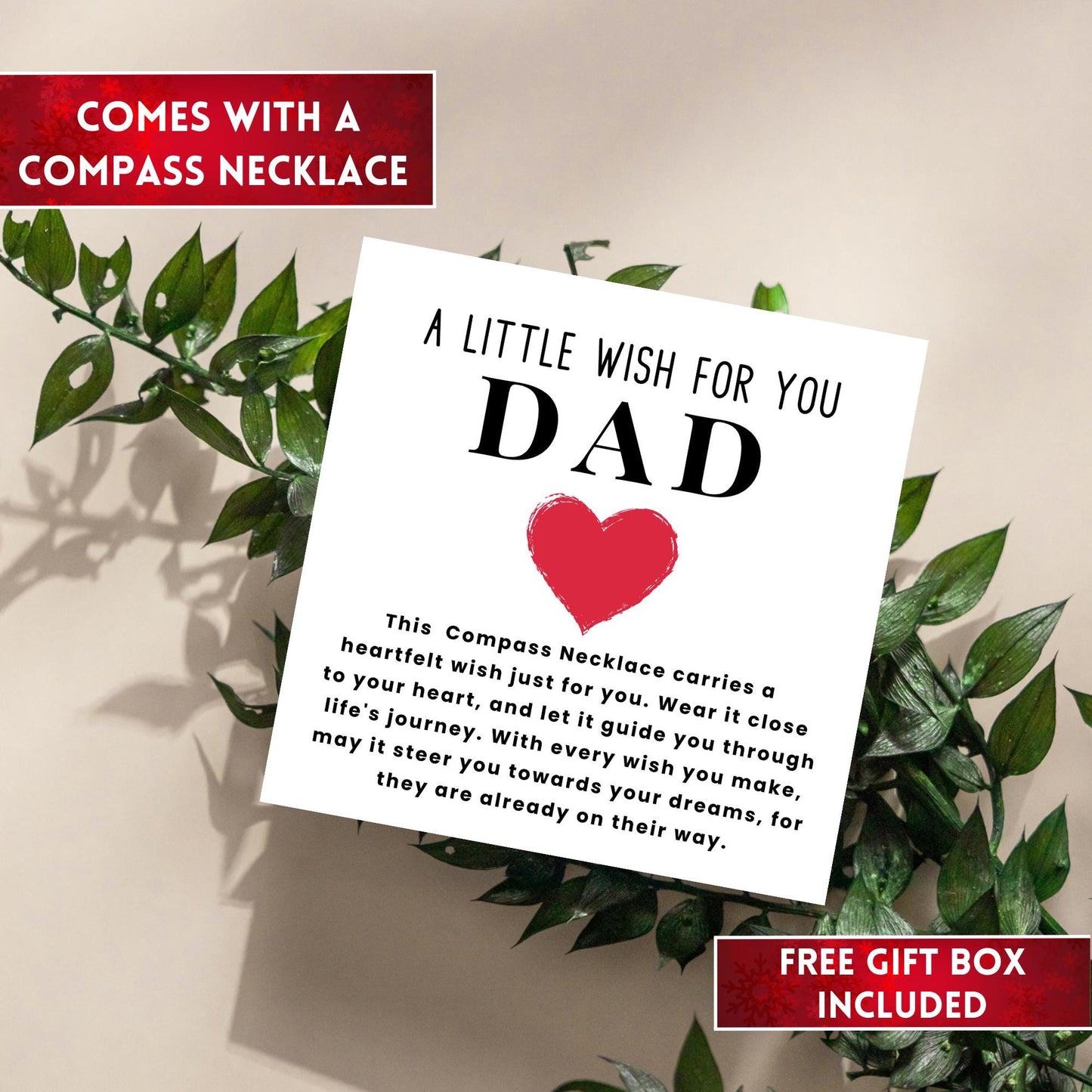 Birthday Gift For Dad Compass Necklace For Men, Dad Birthday Gifts For Fathers Day Gift From Wife, Gift For Dad Anniversary Gift For Dad