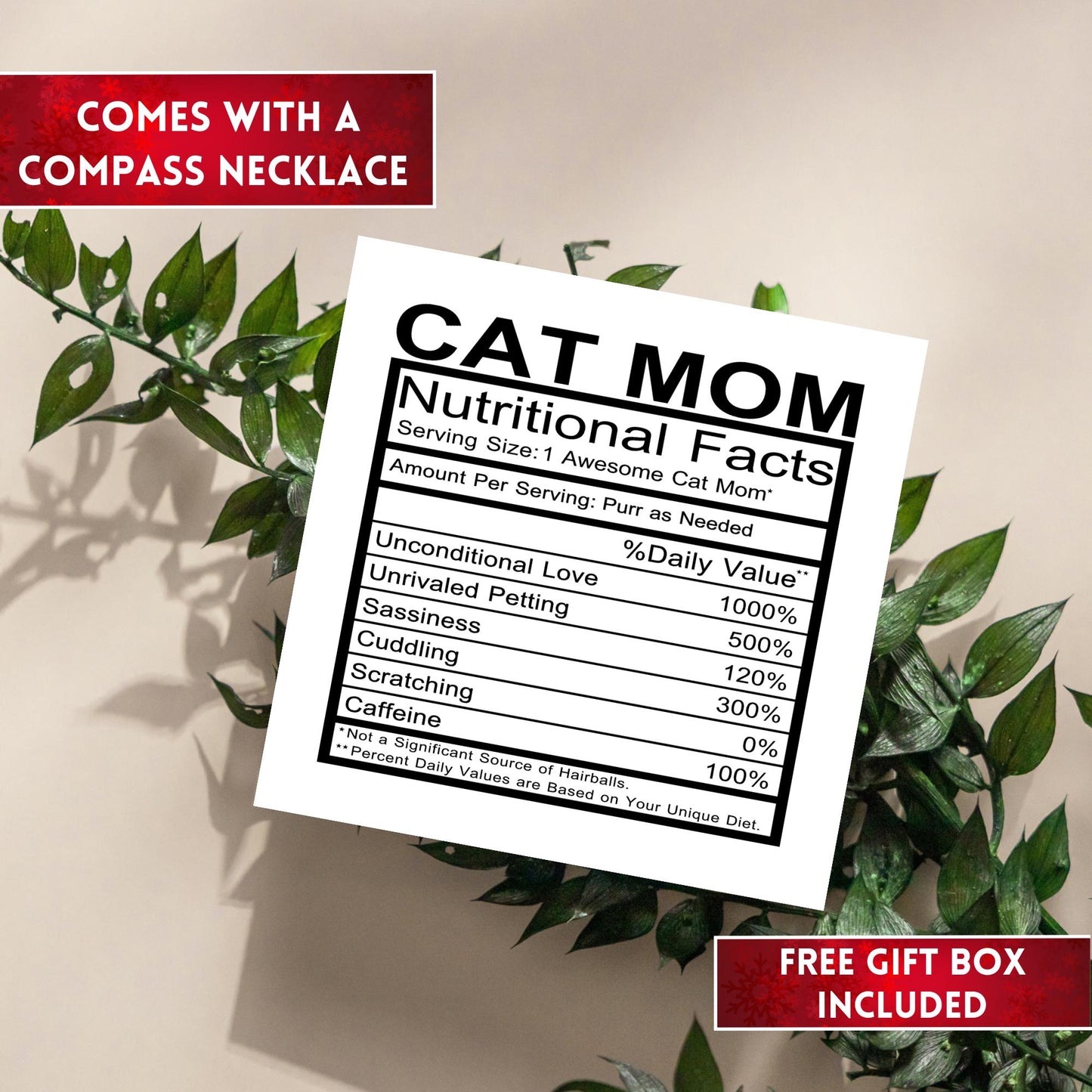 Cat Mom Gift Compass Necklace, Cat Mom Necklace, Cat Owner Gift For Cat Owner, Gift For Cat Lover Gift, Cat Mom Pendant, Cat Mom Birthday