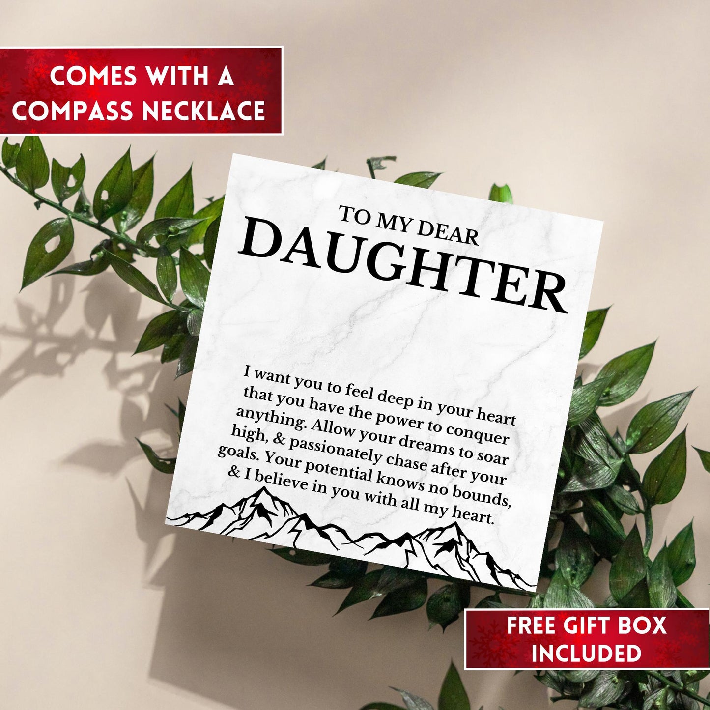 Daughter Gift From Mom Compass Necklace, Gift For Daughter From Mom, Gift For Daughter From Dad, Daughter Birthday Gift, Daughter Graduation