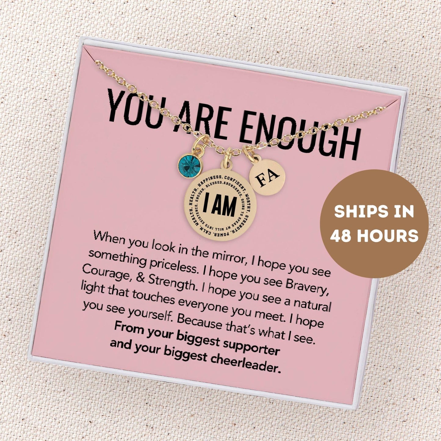 Inspirational Gift For Women, You Are Enough, Compass Necklace Motivational Gift Motivation Gift, Inspirational Necklace Inspirational Gift