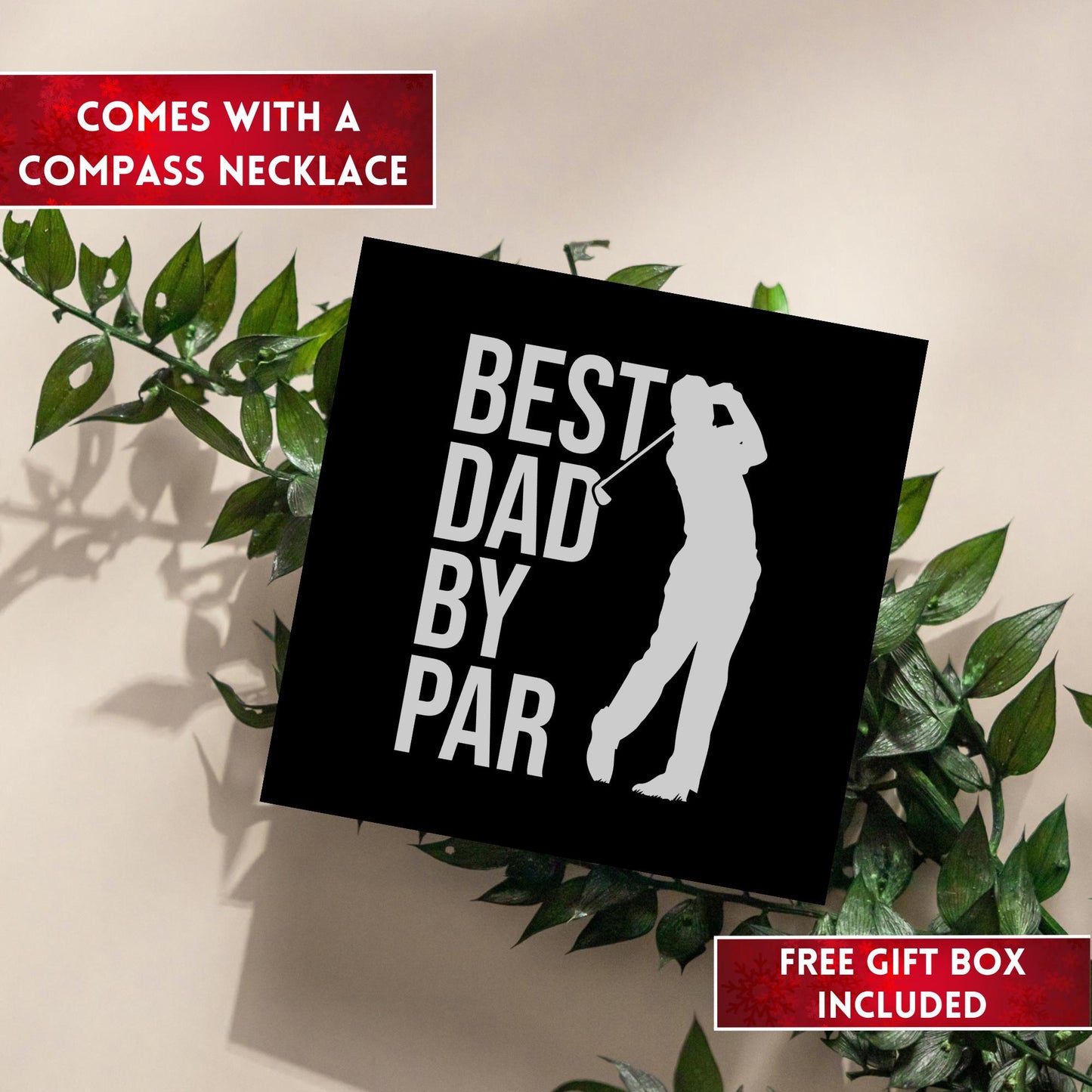 Dad Golf Gift Compass Necklace, Golf Gift For Men, Golfer Gift For Men, Golfing Gift, Golf Lover Gift For Golfer Dad, Best Dad By Par Gift