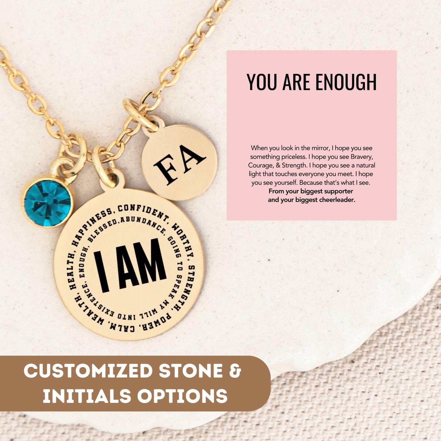 Inspirational Gift For Women, You Are Enough, Compass Necklace Motivational Gift Motivation Gift, Inspirational Necklace Inspirational Gift