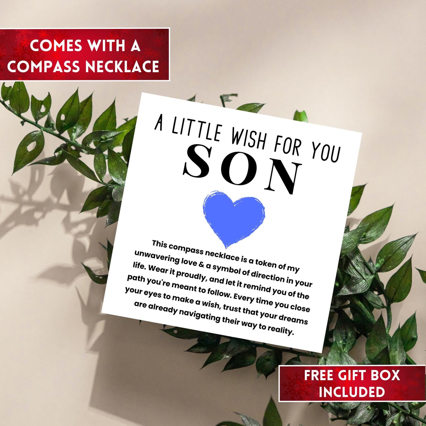 Personalized Compass Necklace, Handwriting Necklace Gifts For Son, Christmas Gifts, Son Stocking Filler, Birthday Gift