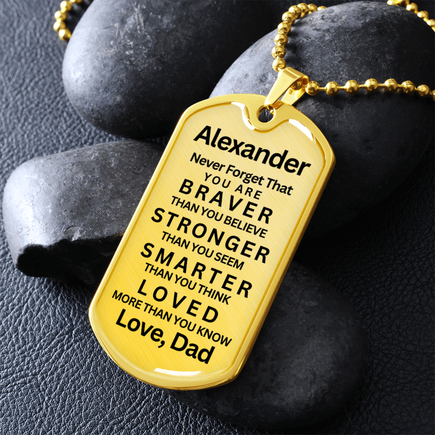 My Son Braver- Dog Tag Necklace