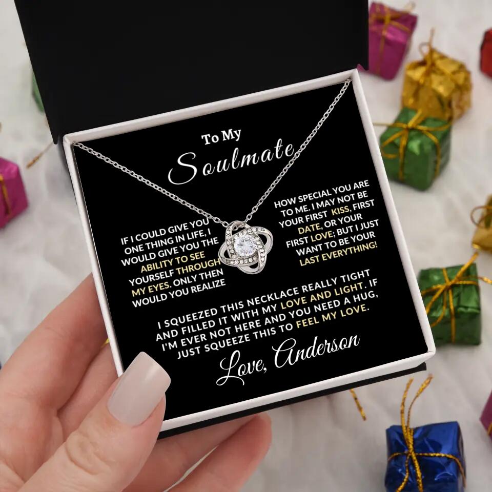 TO MY SOULMATE - PERSONALIZED LOVE KNOT NECKLACE