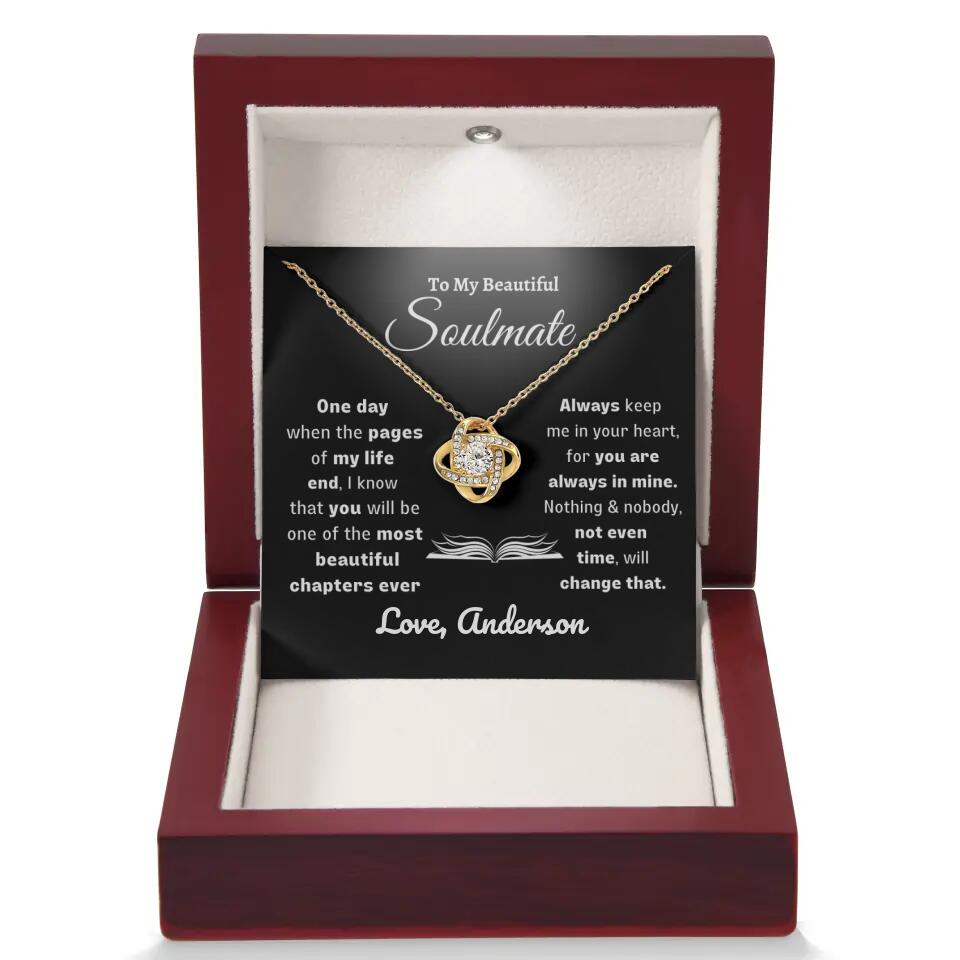 To My Soulmate - Personalized Love Knot Necklace