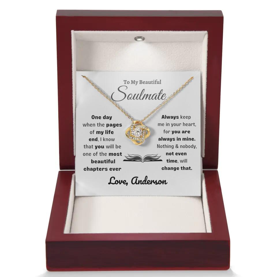 To My Soulmate - Personalized Love Knot Necklace