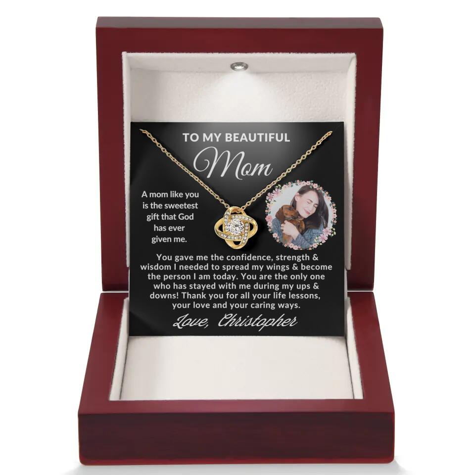 Personalized Mom Necklace with Photo Upload
